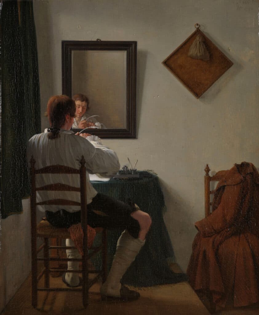 A Writer Trimming his Pen, Jan Ekels (II), 1784